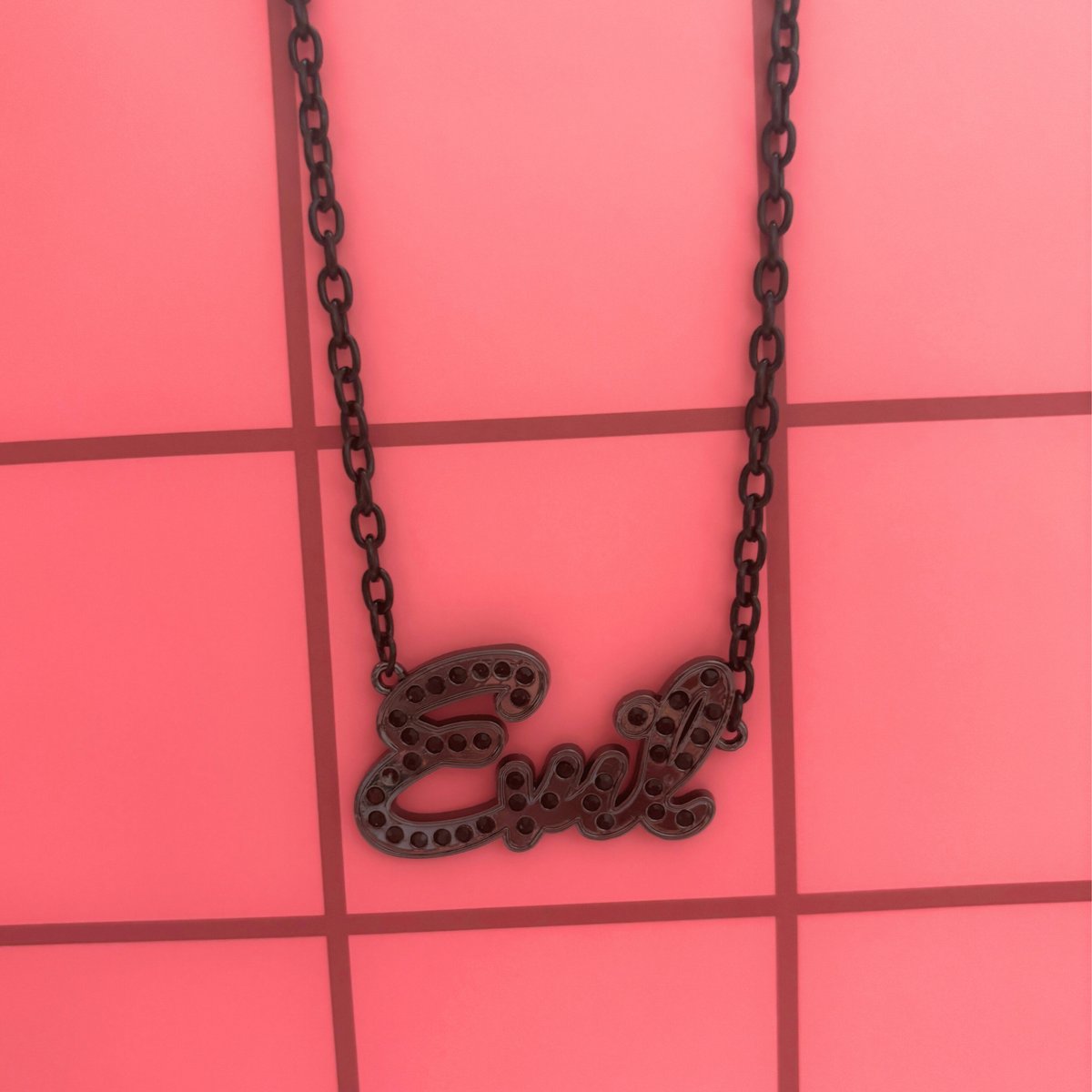 “Evil” Pendant Gothic Necklace - Shadow Threadz Crypt
