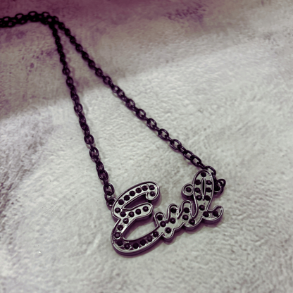 “Evil” Pendant Gothic Necklace - Shadow Threadz Crypt