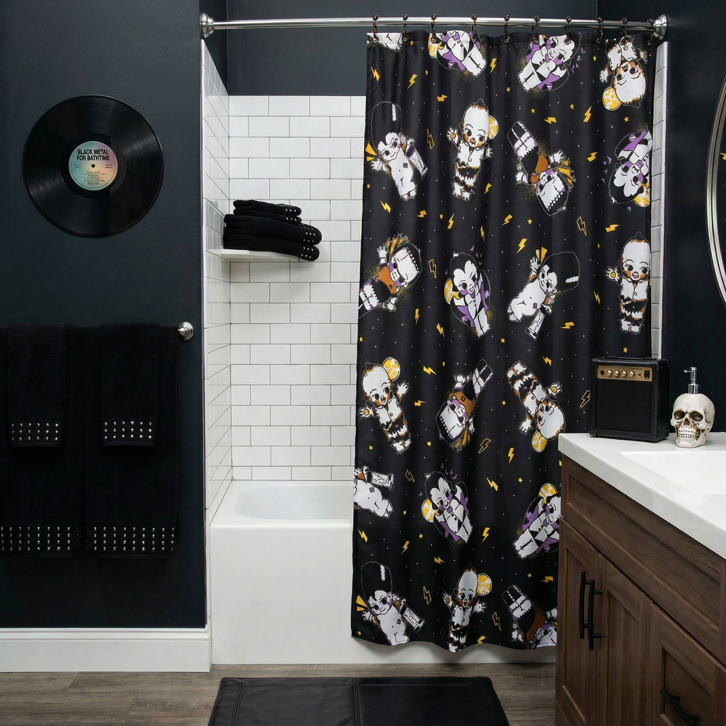 Sourpuss Kewpie Monsters Shower Curtain