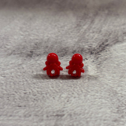 Sourpuss Red Octopus Earrings