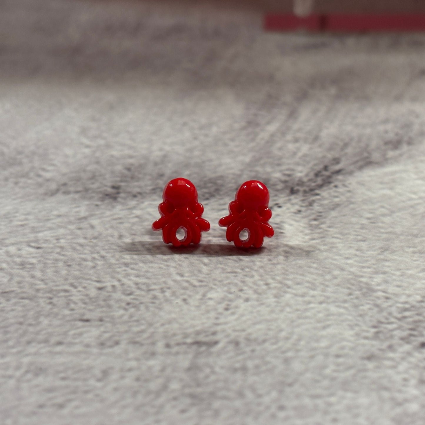 Sourpuss Red Octopus Earrings