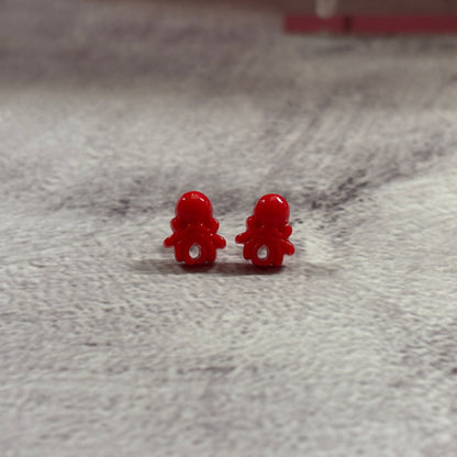 Sourpuss Red Octopus Earrings