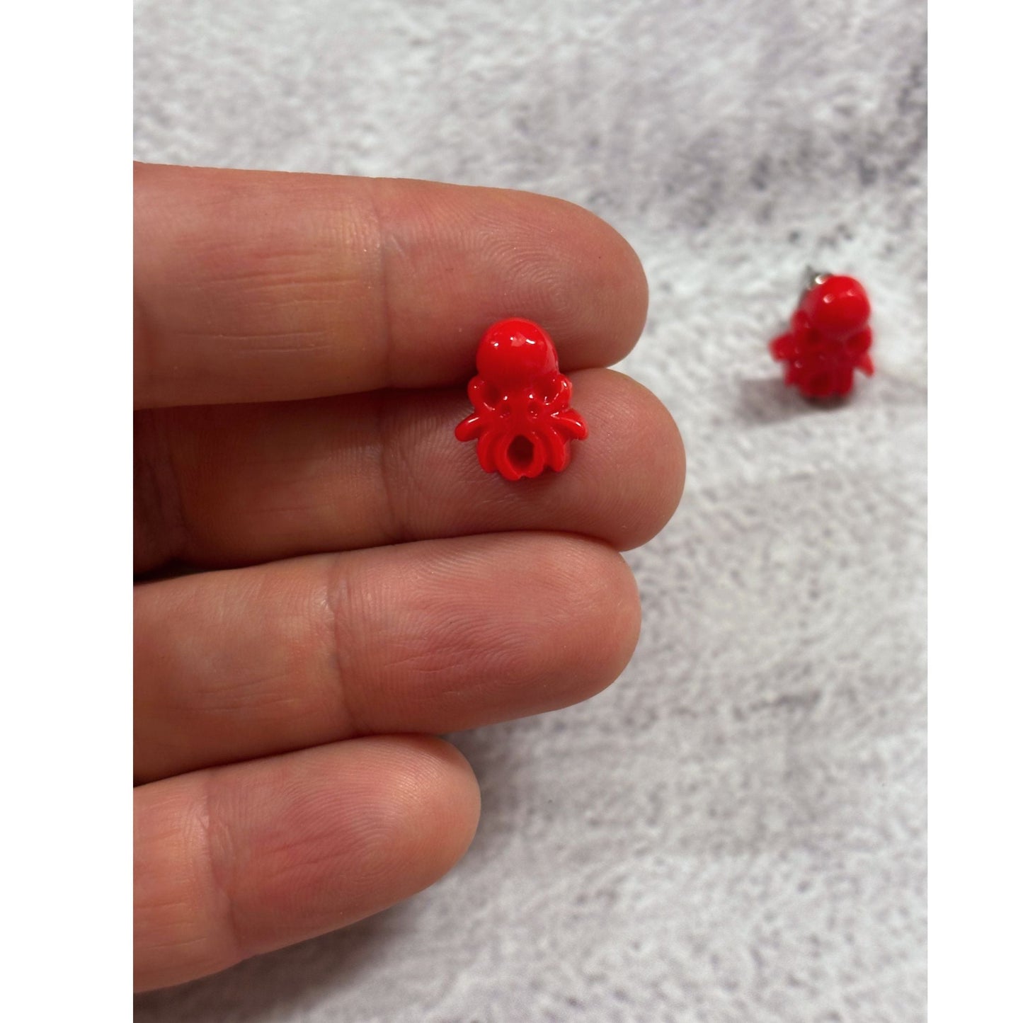 Sourpuss Red Octopus Earrings