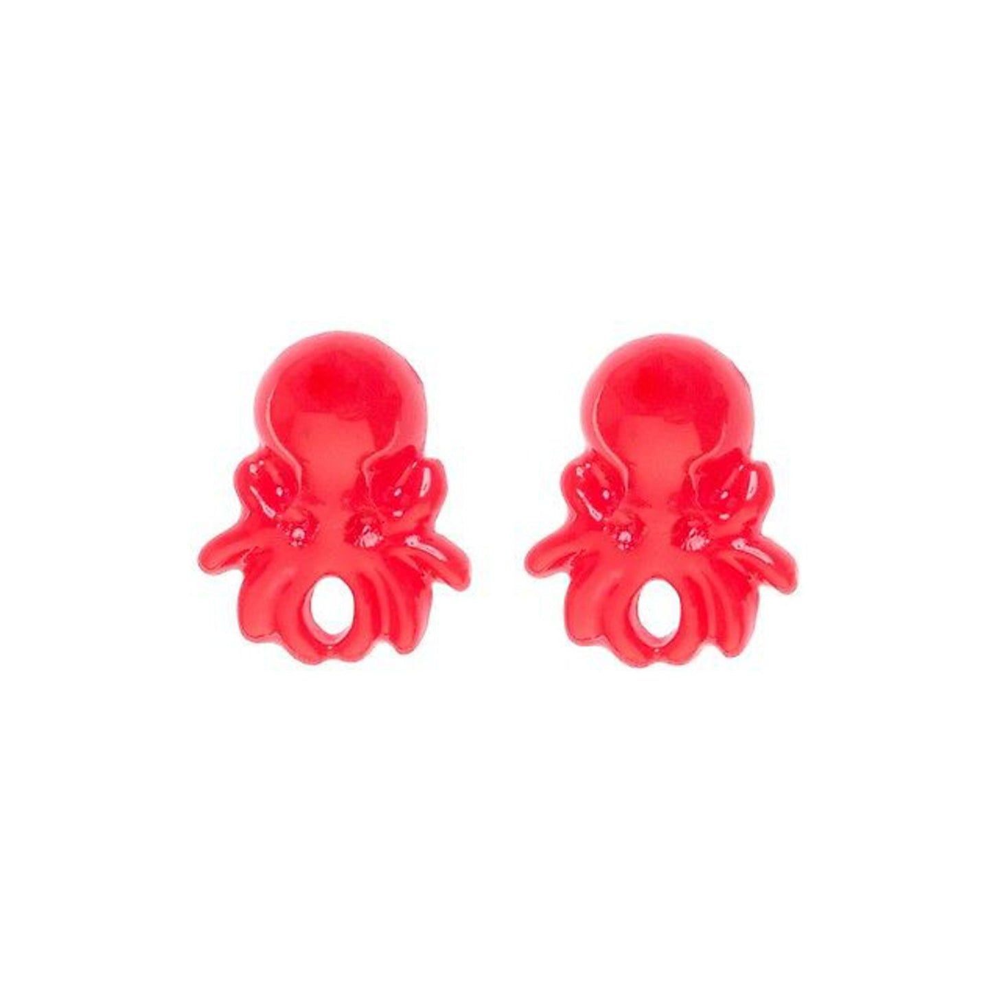 Sourpuss Red Octopus Earrings
