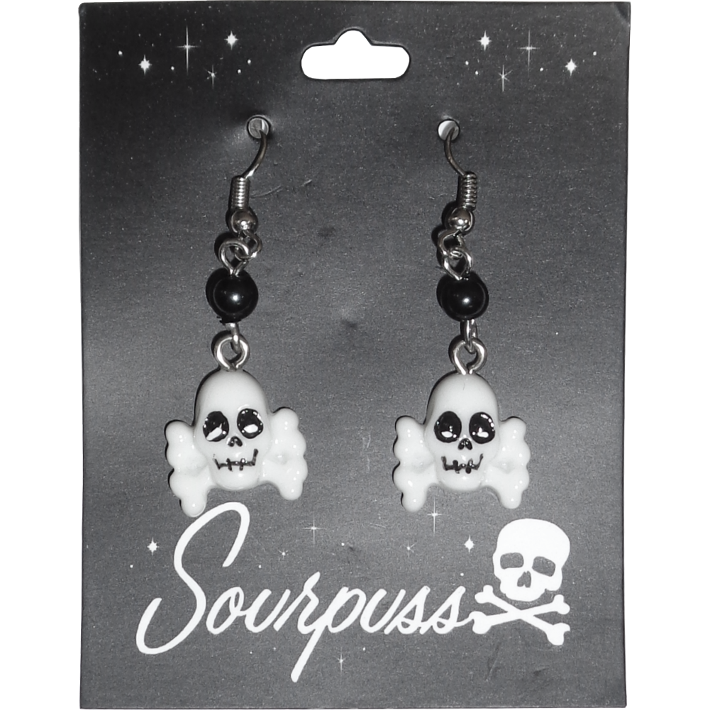 Sourpuss Skull & Crossbones Earrings