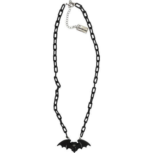 Smiling Vampire Bat Necklace - Shadow Threadz Crypt
