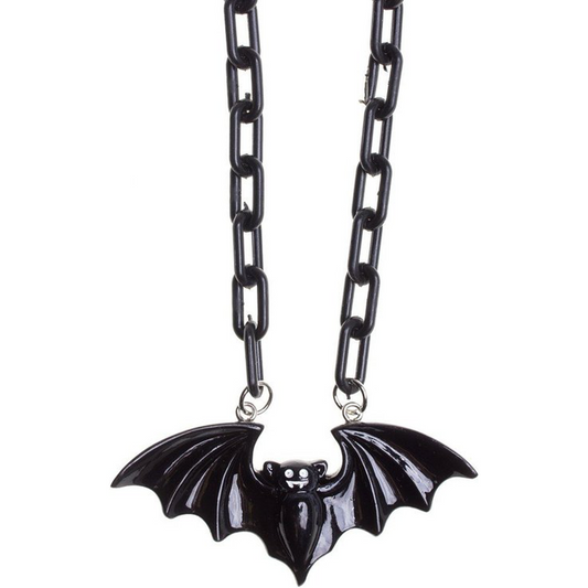 Smiling Vampire Bat Necklace - Shadow Threadz Crypt
