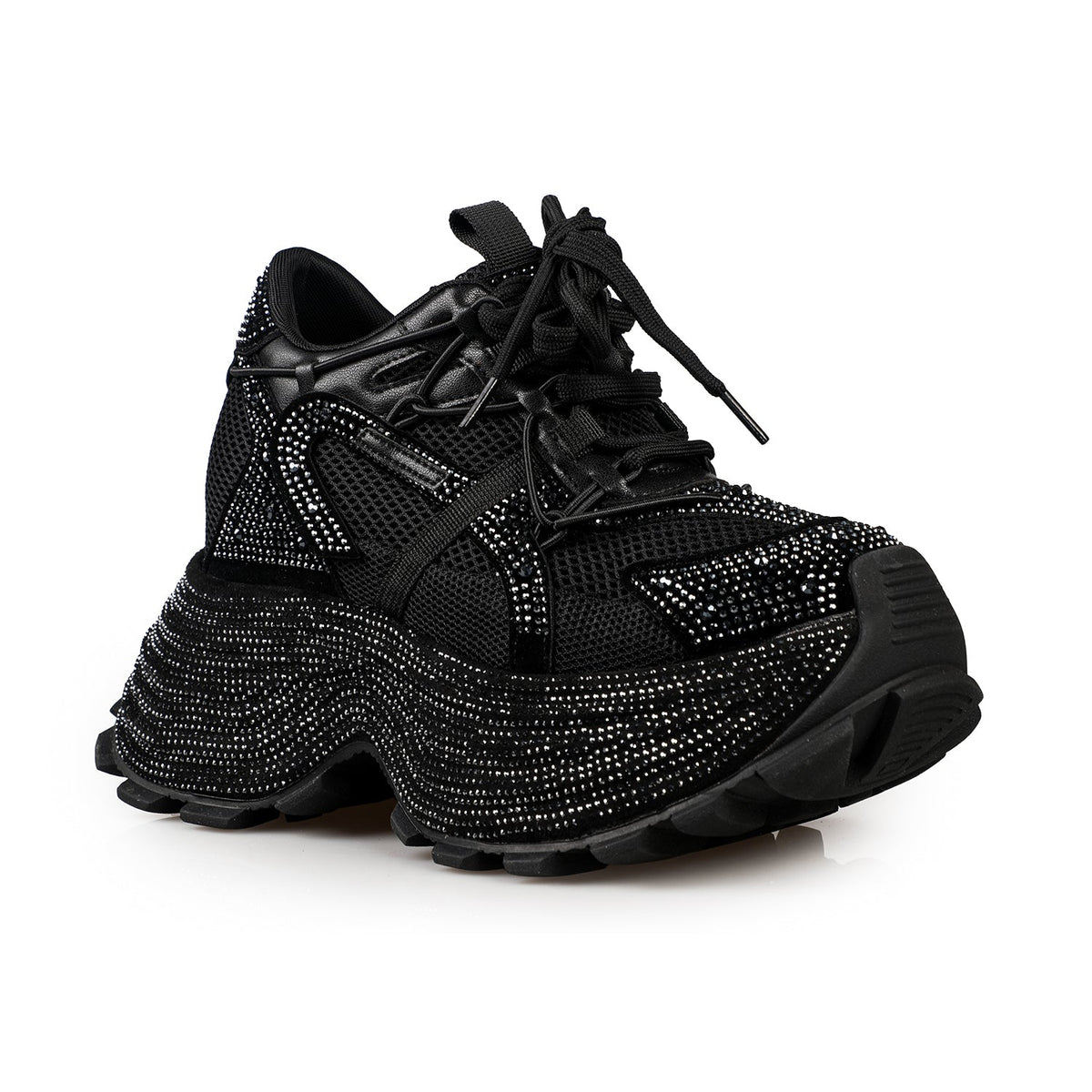 Void Glitter Rhinestone Platform Sneakers