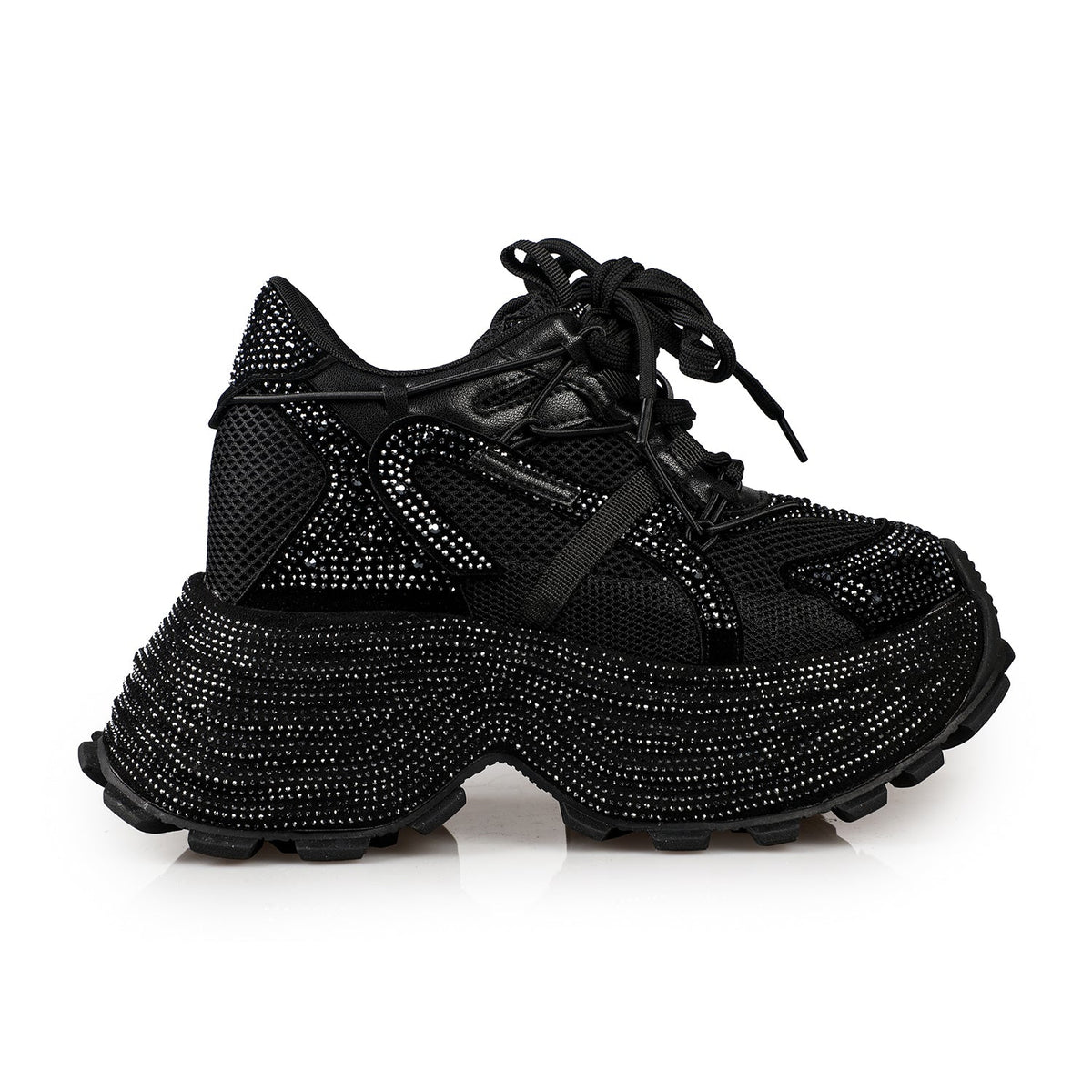 Void Glitter Rhinestone Platform Sneakers