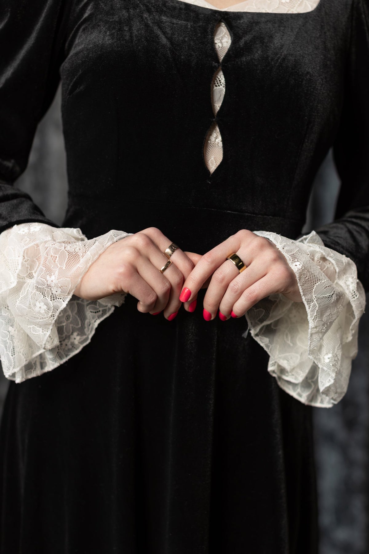 Cora Mourning Velvet Midi Dress