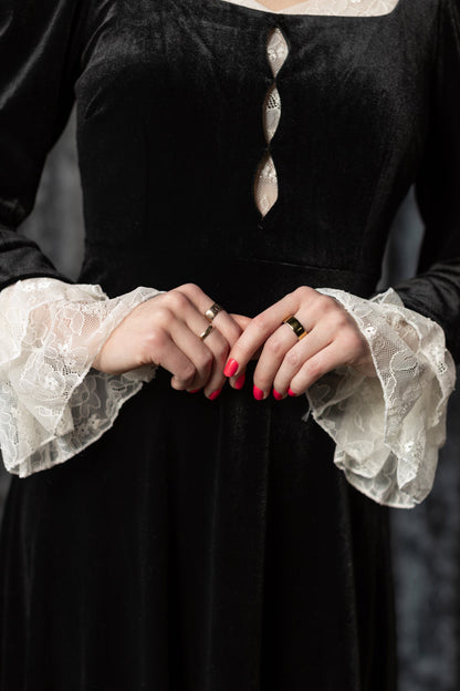 Cora Mourning Velvet Midi Dress