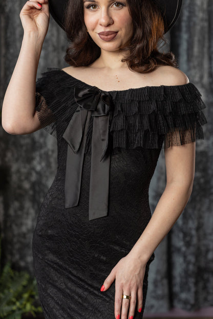 Wilhelmina Lace Ruffle Dress