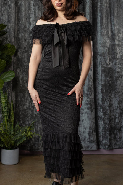 Wilhelmina Lace Ruffle Dress