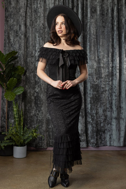 Wilhelmina Lace Ruffle Dress