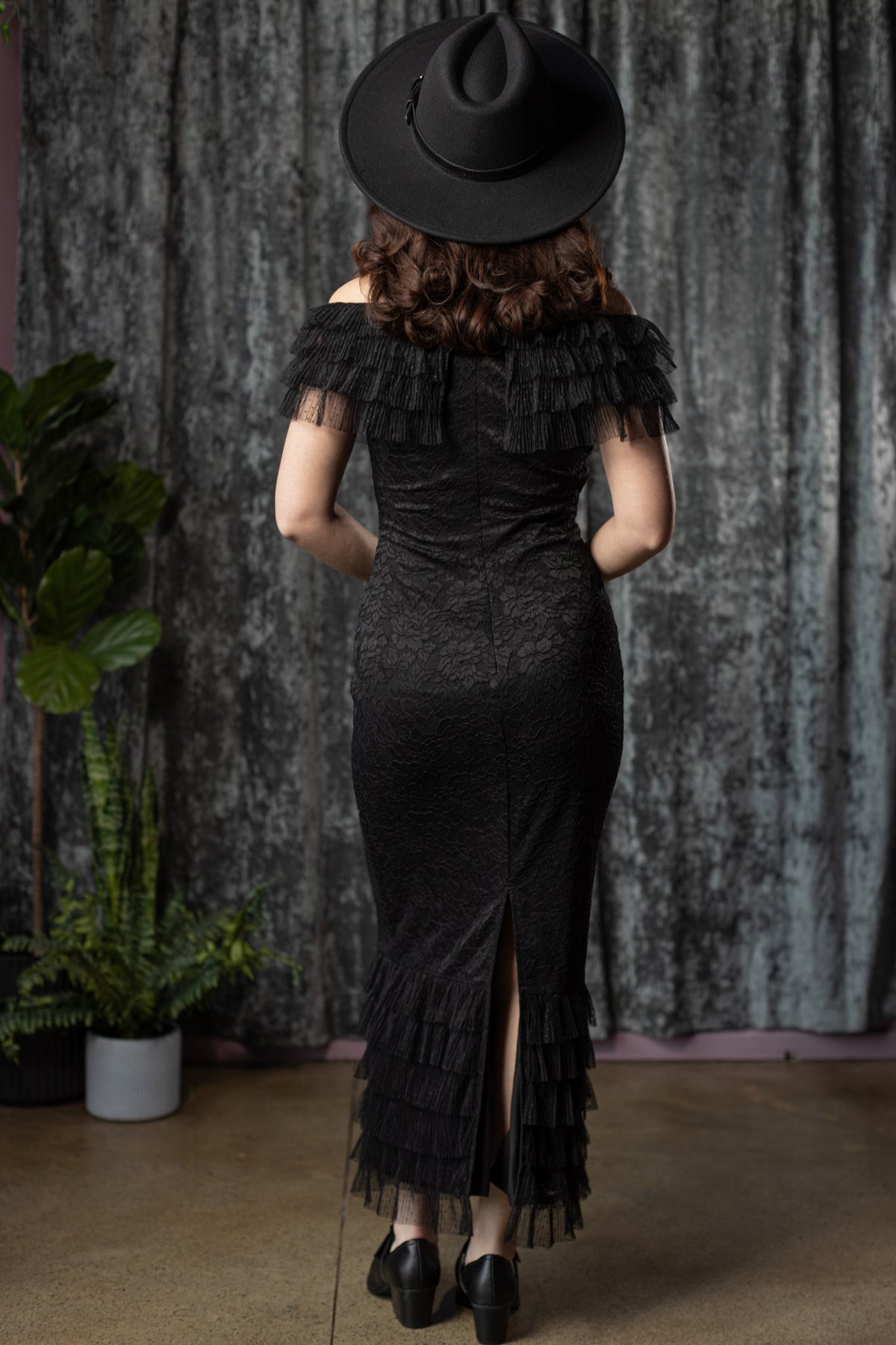 Wilhelmina Lace Ruffle Dress