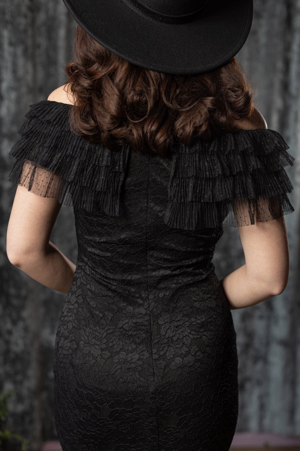 Wilhelmina Lace Ruffle Dress