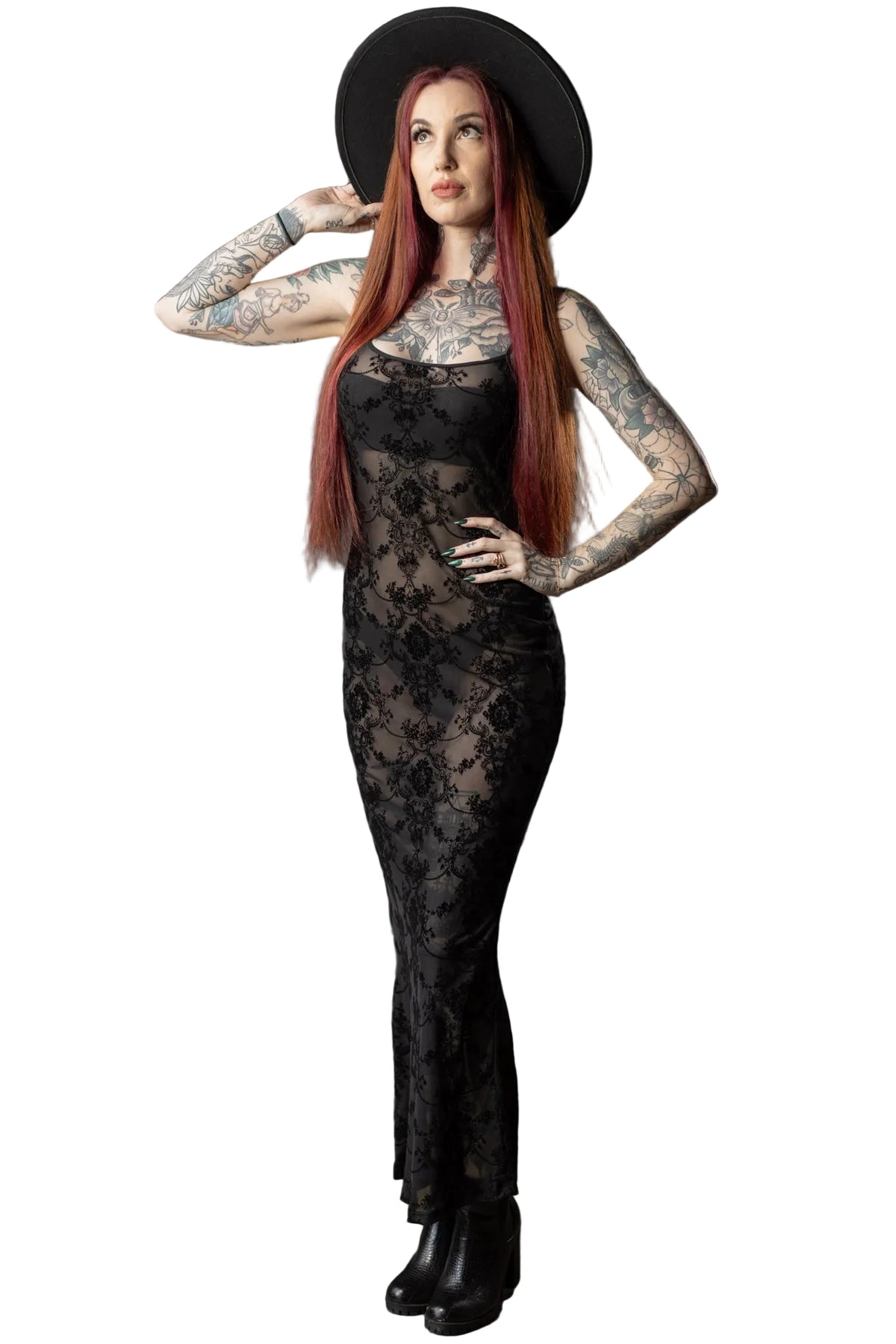 Velvet Relic Damask Maxi Dress