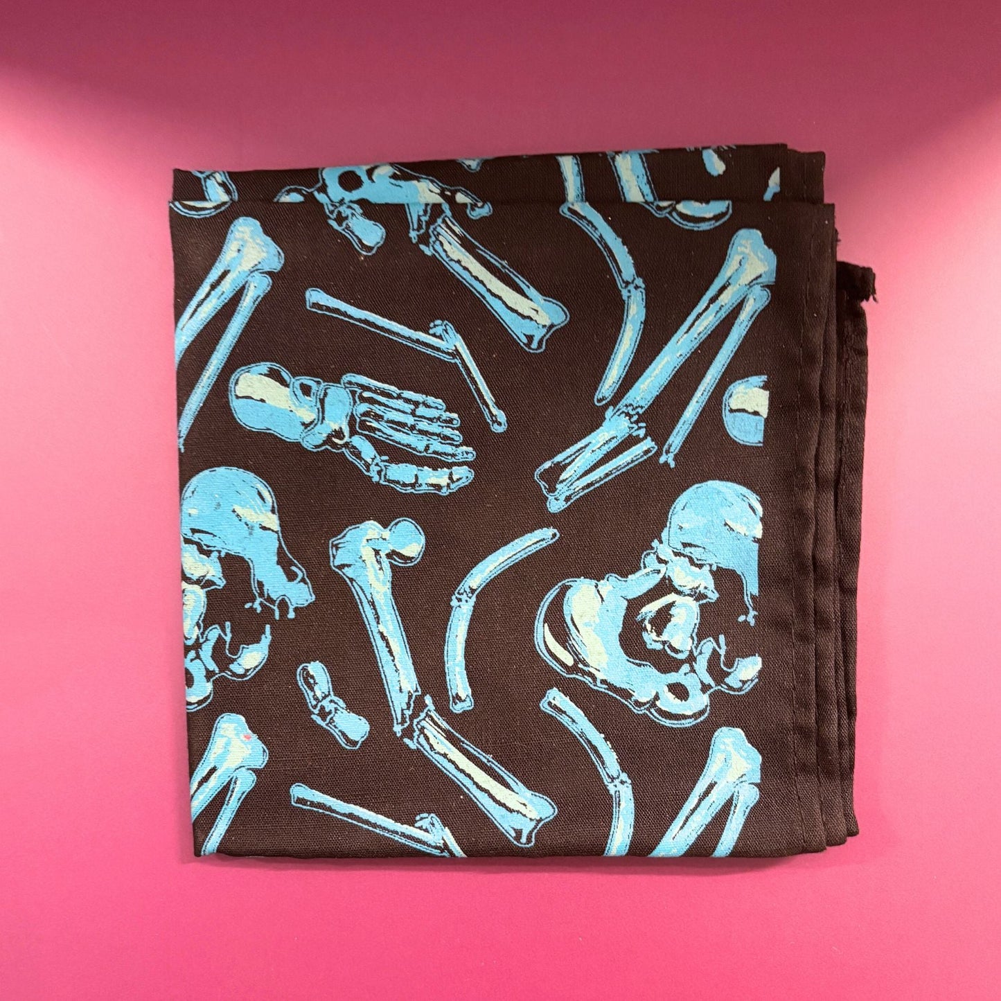 X-Ray Body Parts Bandana | Black & Light Blue Print