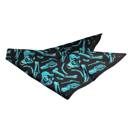 X-Ray Body Parts Bandana | Black & Light Blue Print