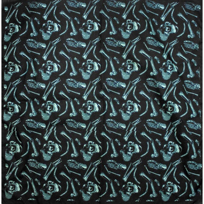 X-Ray Body Parts Bandana | Black & Light Blue Print