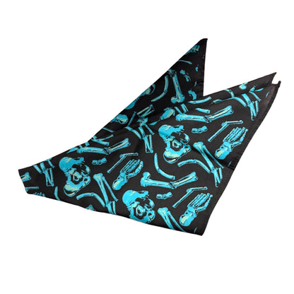 X-Ray Body Parts Bandana | Black & Light Blue Print
