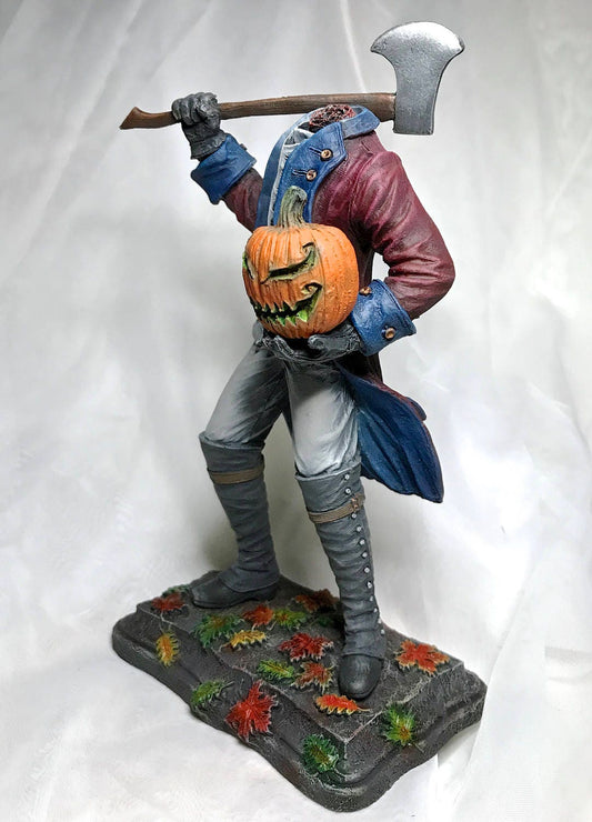 Headless Horseman Statue, Full Color Resin Sculpture | Gothic Legend of Sleepy Hollow Figurine | Dark Folklore Art for Spooky Home Decor
