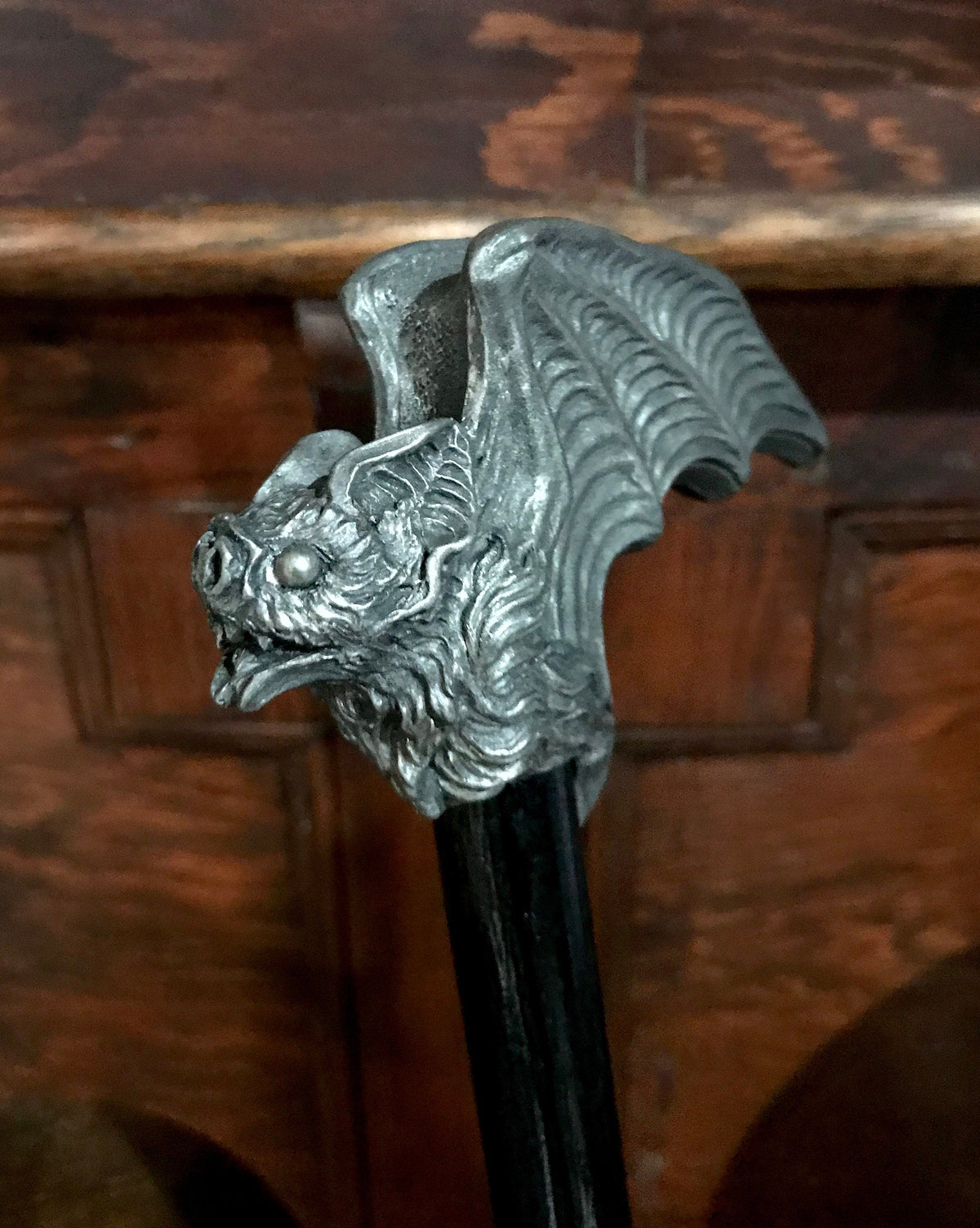 Vampire Bat Cane, Hand Sculpted Walking Stick | Victorian Gothic