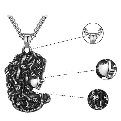 Petrifying Beauty Stainless Steel Necklace - Shadow Threadz Crypt