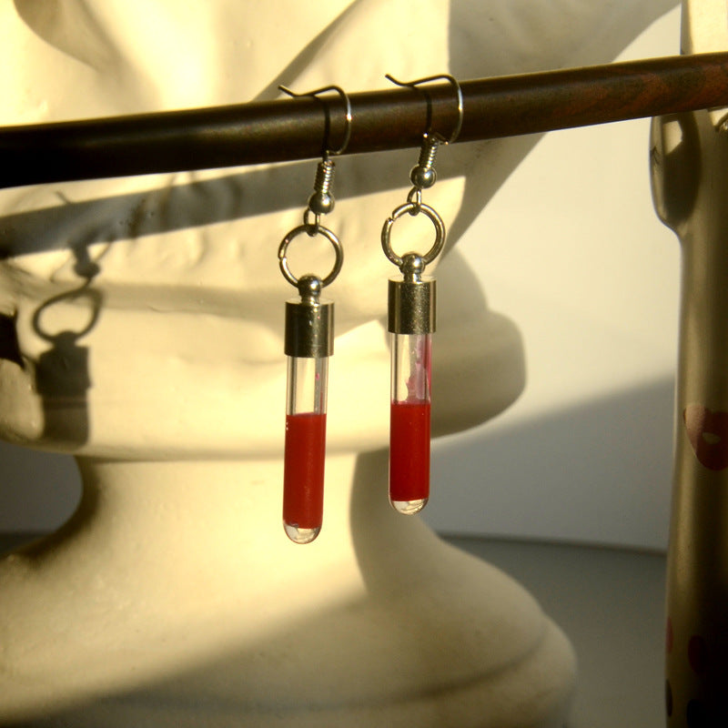 Thirsty Little Vials Earrings - Shadow Threadz Crypt