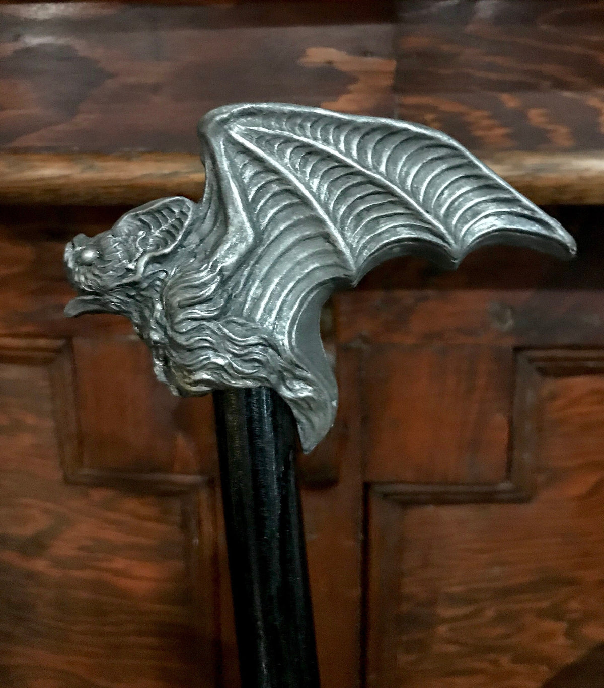 Vampire Bat Cane, Hand Sculpted Walking Stick | Victorian Gothic