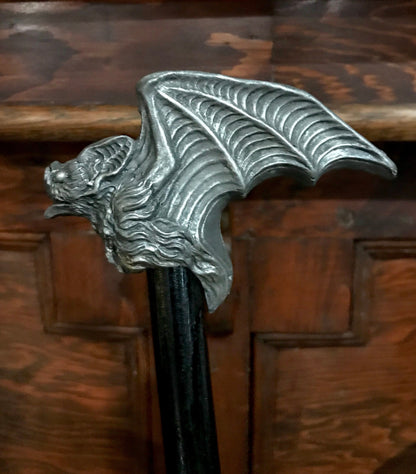 Vampire Bat Cane, Hand Sculpted Walking Stick | Victorian Gothic