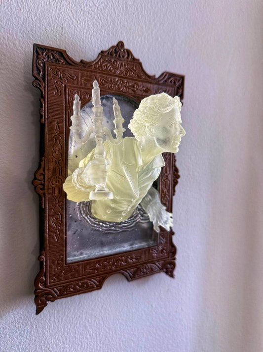 Gentleman Ghost in the Mirror Wall Plaque, Glow in the Dark Resin