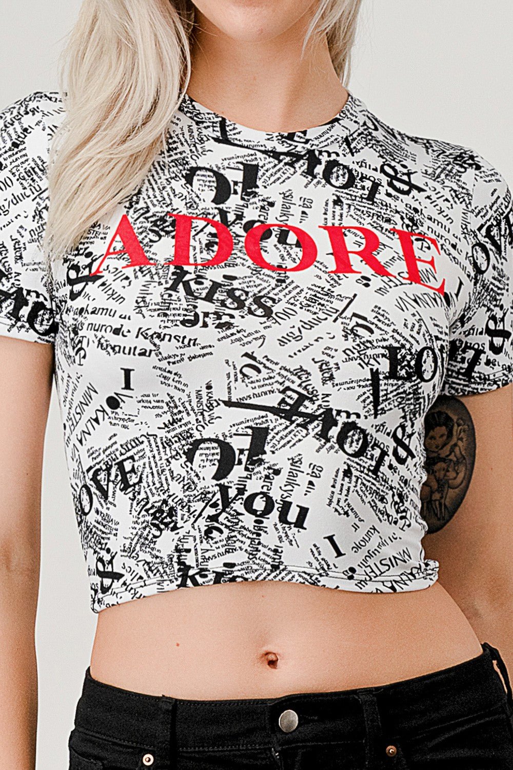 Adore Graphic Crop Top - Love Me Tee