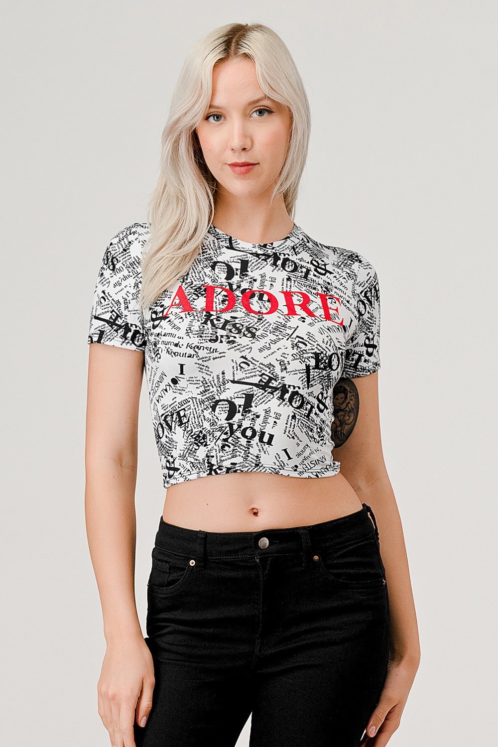 Adore Graphic Crop Top - Love Me Tee