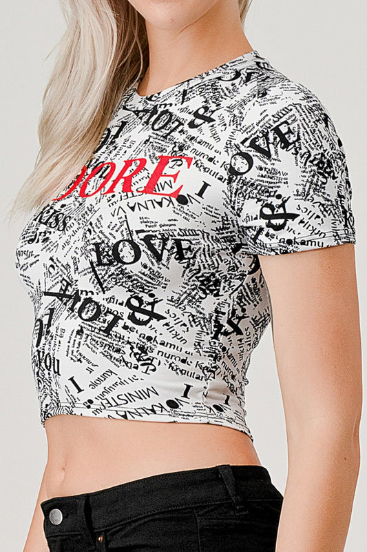 Adore Graphic Crop Top - Love Me Tee