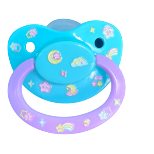 Glow In The Dark Adult Pacifier - Stars and Moon - Shadow Threadz Crypt