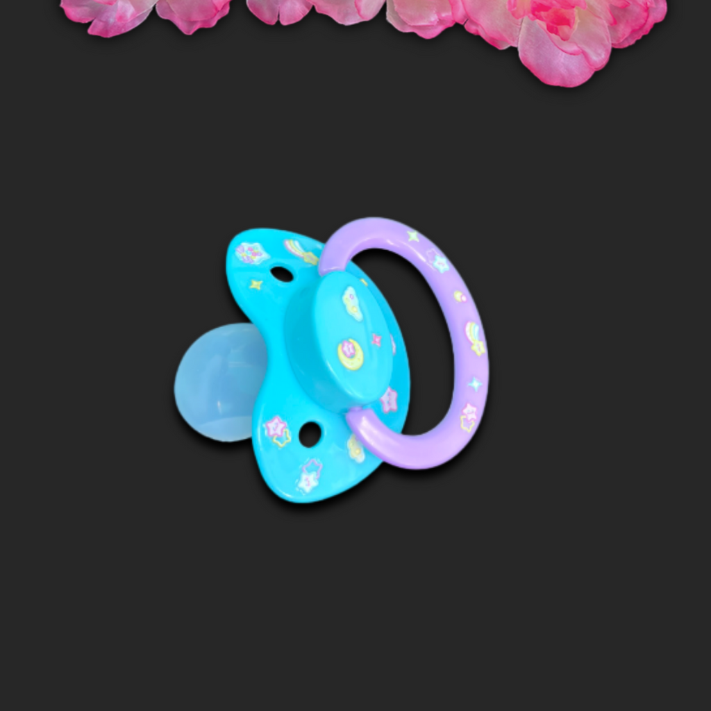 Glow In The Dark Adult Pacifier - Stars and Moon - Shadow Threadz Crypt