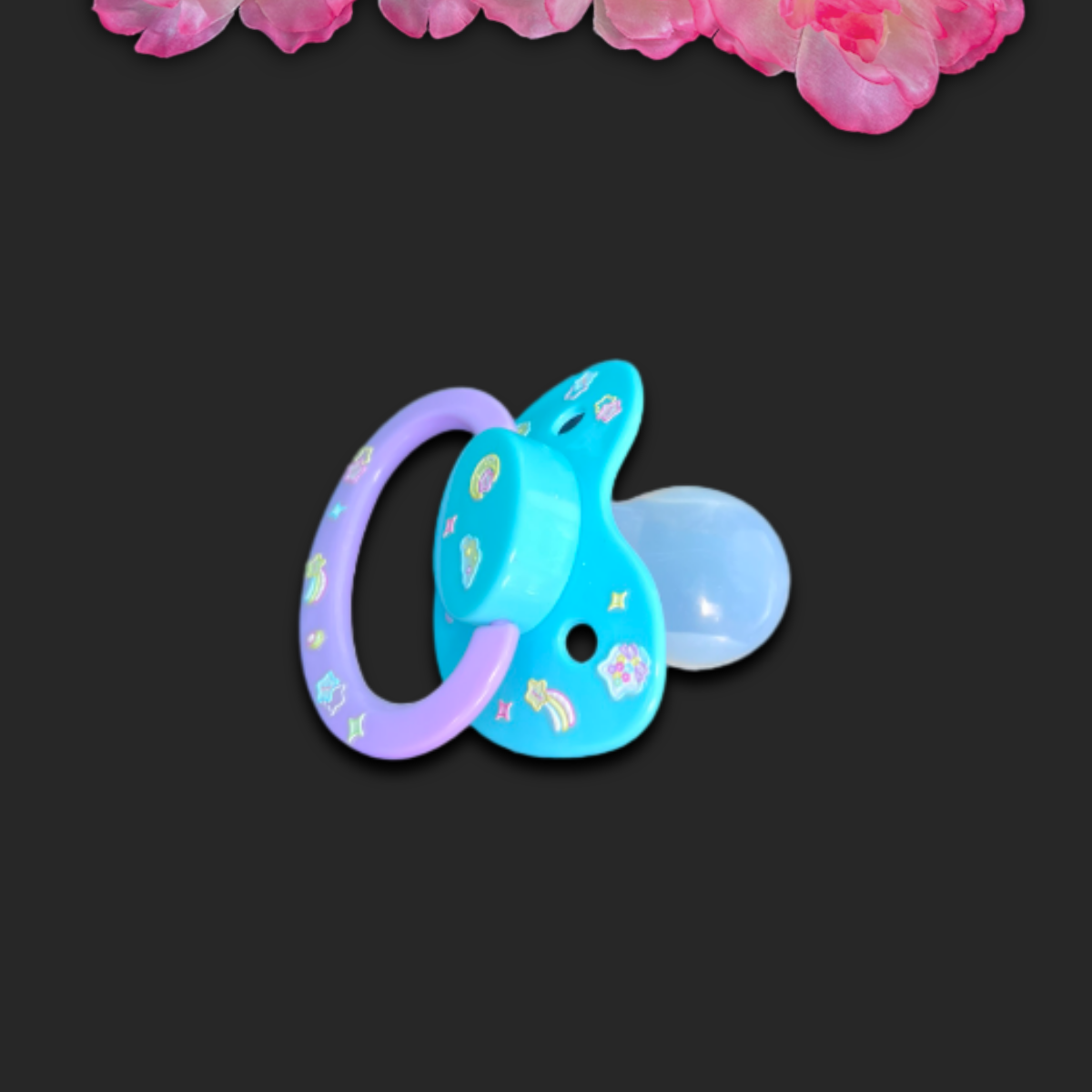 Glow In The Dark Adult Pacifier - Stars and Moon - Shadow Threadz Crypt