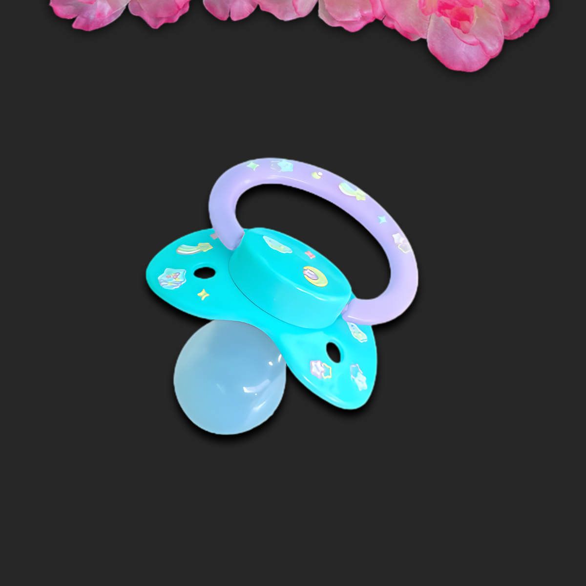 Glow In The Dark Adult Pacifier - Stars and Moon - Shadow Threadz Crypt