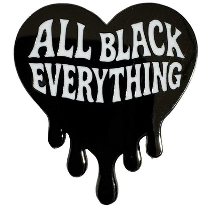 All Black Everything Heart Enamel Pin