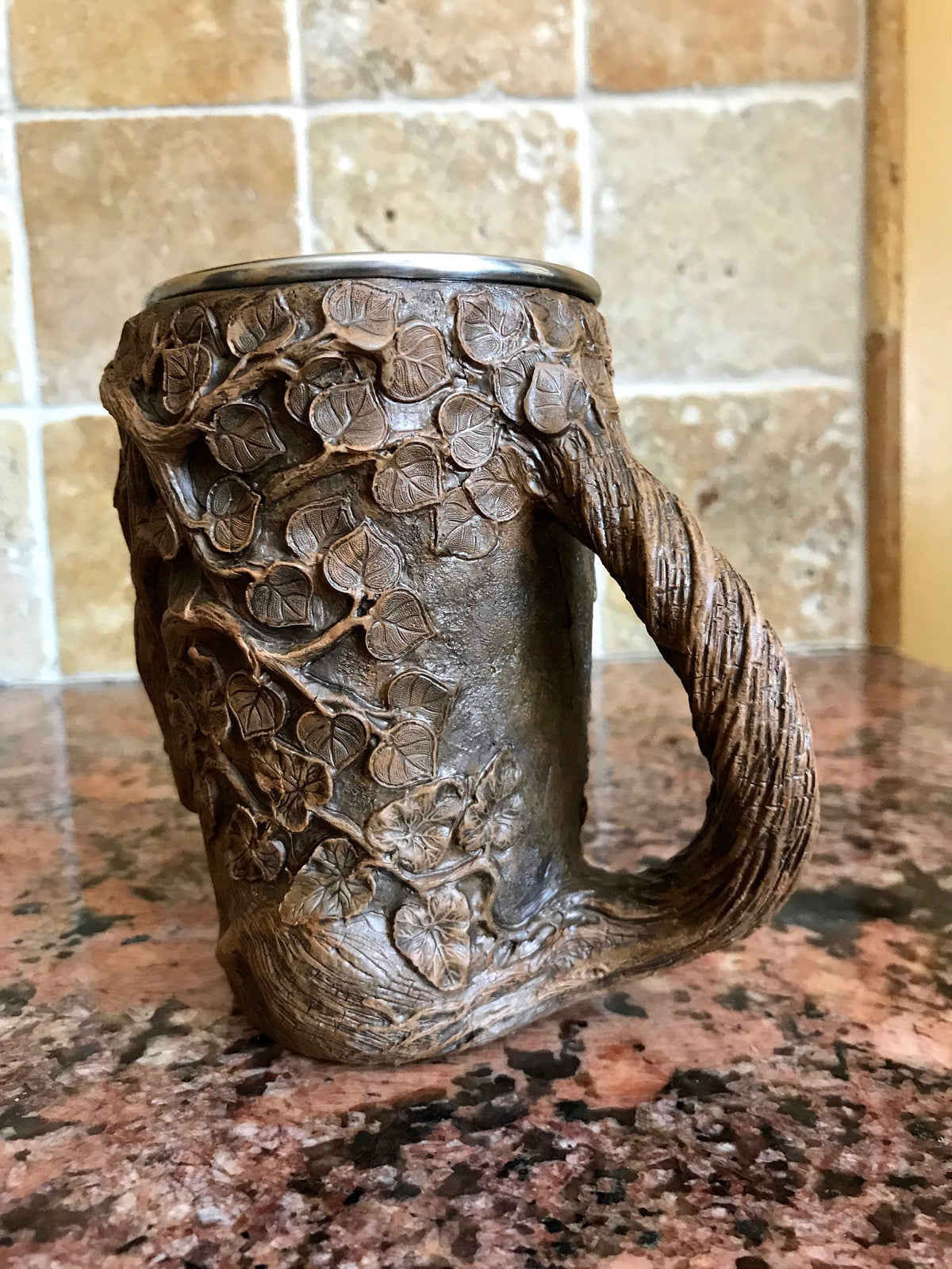 Dryad Mug, Hand Sculpted Resin Mug I Stainless Steel Liner