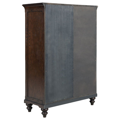 Dark Oak 6-drawer Tempered Glass Door Chest