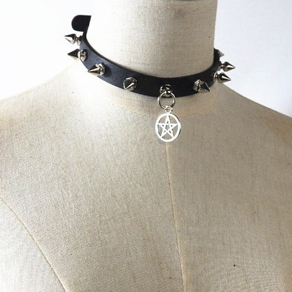 Deathshade Pentagram Collar - Shadow Threadz Crypt