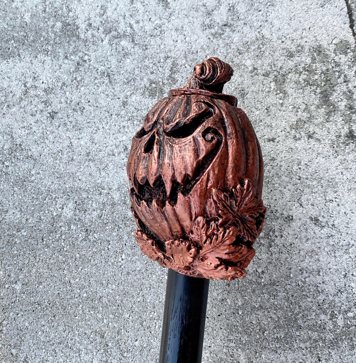 Jack O' Lantern Cane, Hand Sculpted Walking Stick | Halloween Gothic
