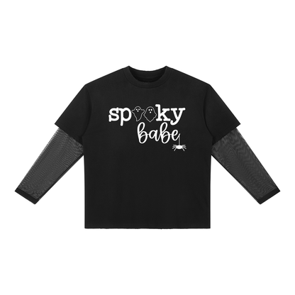 Spooky Babe Layered Mesh Tee