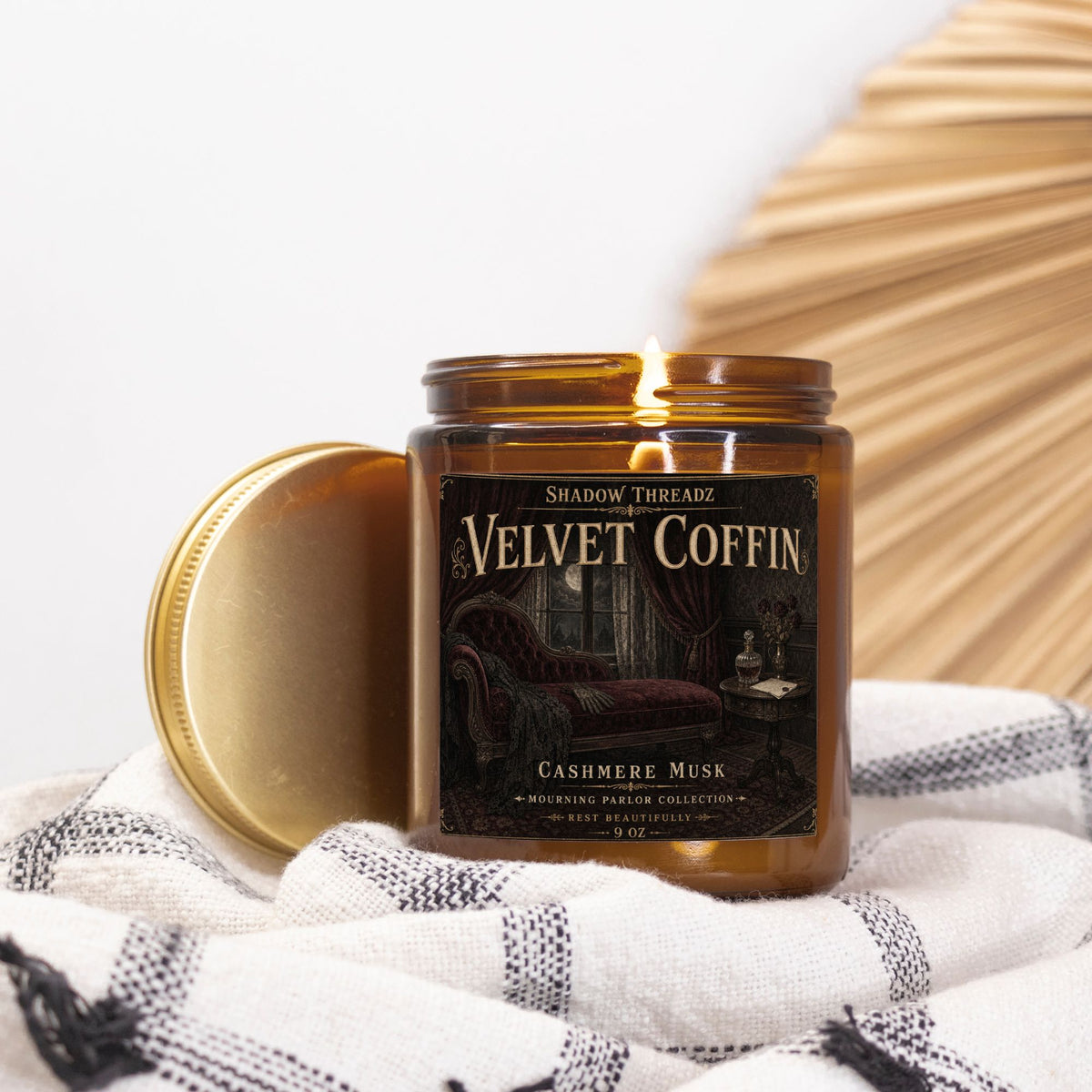Velvet Coffin Candle 9oz