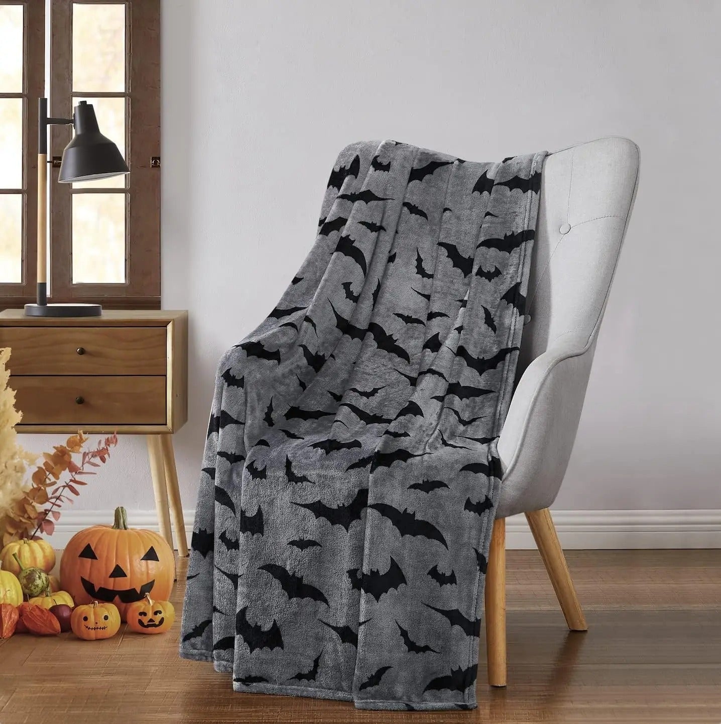 Twilight Veil Velvet Bat Flannel Blanket - Shadow Threadz Crypt