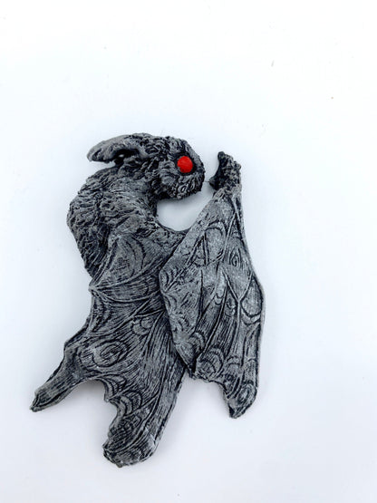 Mothman Magnet, Hand Painted Resin Sculpture | Cryptid Fantasy Decor