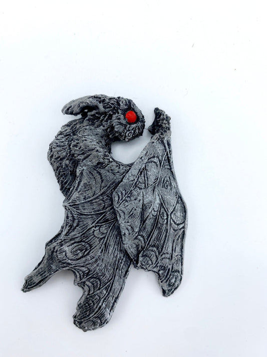 Mothman Magnet, Hand Painted Resin Sculpture | Cryptid Fantasy Decor