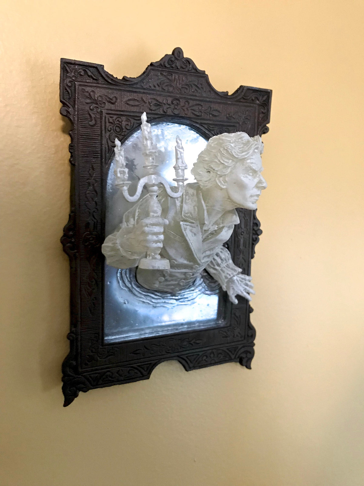 Gentleman Ghost in the Mirror Wall Plaque, Hand Painted Resin